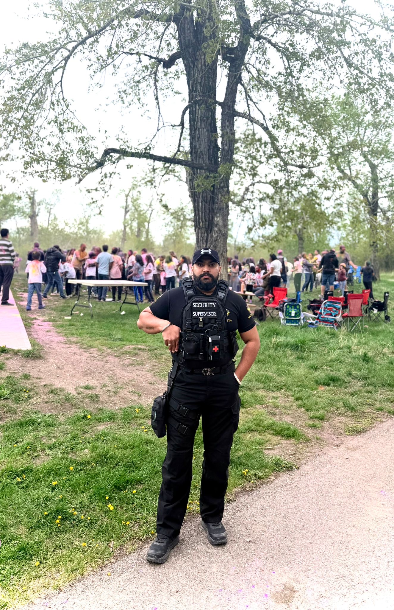 MVP Security supervisor in full tactical gear at a Calgary community event